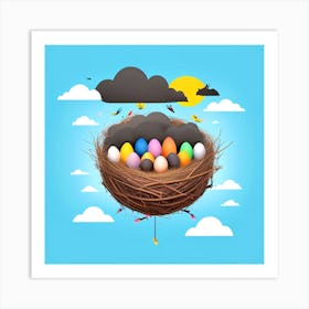 Easter Eggs In A Nest 133 Art Print