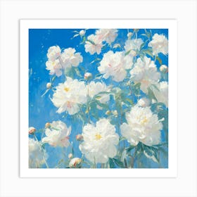 White Peonies Art Print