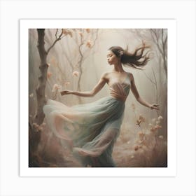 Girl In The Forest 1 Art Print