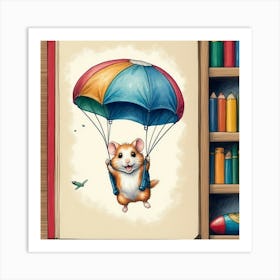 Hamster Parachute Art Print
