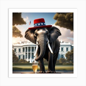 Havana Elephant The White House Art Print