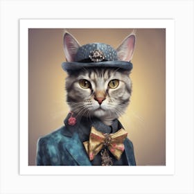 Cat In A Hat Art Print