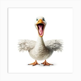 Goose With Open Mouth Art Print