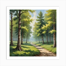 Landscape With Trees Art Print 2 Art Print