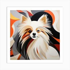 Abstract modernist pomeranian dog Art Print