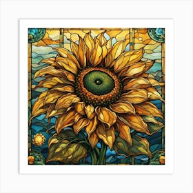 Sunflower Stained Glass Art Print