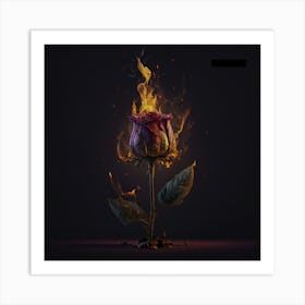 Fire Rose Art Print