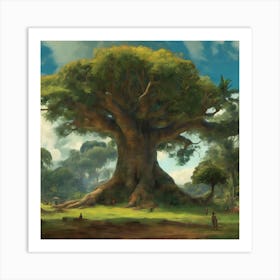 The Large Tree, Paul Gauguin 4 Art Print