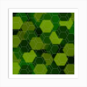 Hexagonal Green Abstract Pattern 1 Art Print