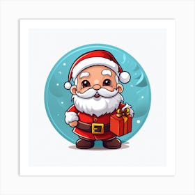 Santa Claus With Gift 1 Art Print