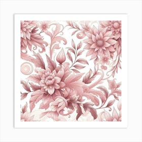 Pink Floral Pattern Art Print