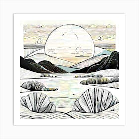 Moon In The Desert Art Print