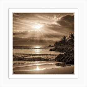 Sunset At The Beach 371 Art Print