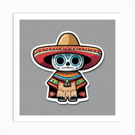 Mexican Pancho Sticker 2d Cute Fantasy Dreamy Vector Illustration 2d Flat Centered By Tim Bu (41) Art Print