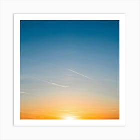 An Abstract Art Of The Stratosphere Where The Horizon Blurs The Line Between An Orange Sunrise And (3) Art Print