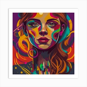 Color pen Abstract Painting Art Print