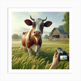 Cow In A Field 3 Art Print