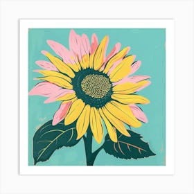 Sunflower 2 Square Flower Illustration Art Print