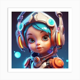 Girl In Space 2 Art Print