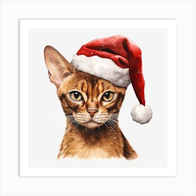 Santa Cat 40 Art Print