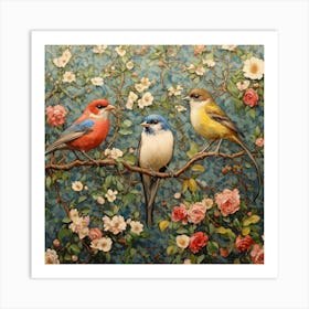 Birds In The Garden Art Art Print