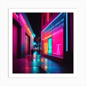 Neon Lights In The City 1 Art Print