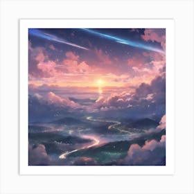 Sunset In The Clouds Art Print