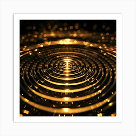 Abstract Golden Swirls Art Print