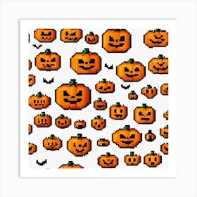 Pixel Pumpkins 1 Art Print