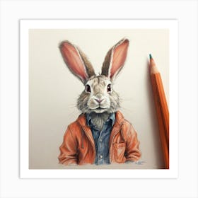 Rabbit In A Jacket 2 Art Print