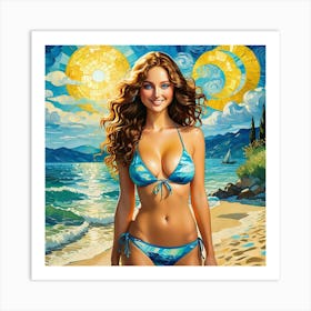 Girl On The Beachghj Art Print