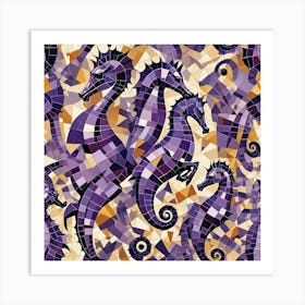 Seahorses Mosaic Art Print