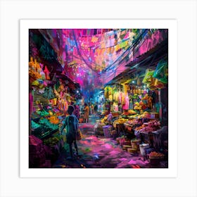 Colorful Market Art Print