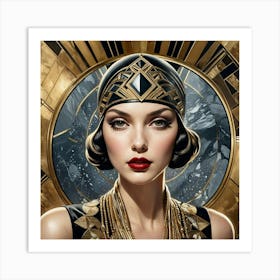 Art Deco Lady Art Print