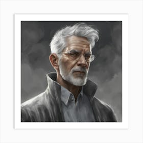 Old Man With Glasses Art Print