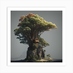 Tree House On An Island Art Print