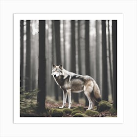 Wolf In The Forest 25 Art Print