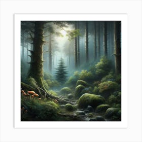 Forest In The Mist 1 Art Print