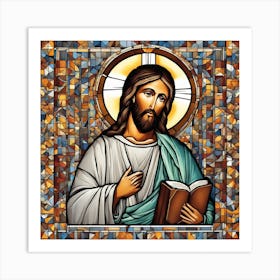 Jesus Stained Glass Art Print