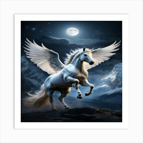 White Unicorn Art Print