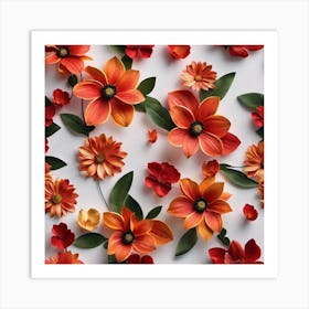 Autumn Flowers Art Print