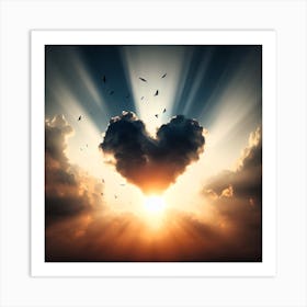 Heart Shaped Clouds Art Print