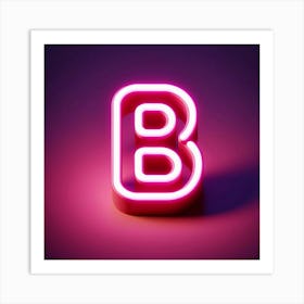 Neon Letter B Art Print