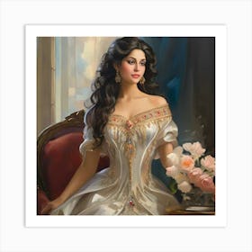 Princess In White Dress Art Print