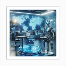 Robot In The Office 1 Art Print