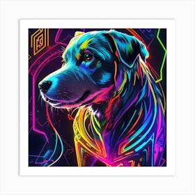 Neon Dog Art Print