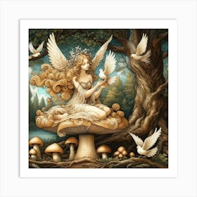 Fairy In The Forest 55 Art Print