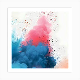 Color Explosion Colorful Smoke Holi Art Print