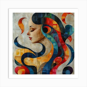 Abstract Of A Woman - colorful cubism, cubism, cubist art,    abstract art, abstract painting  city wall art, colorful wall art, home decor, minimal art, modern wall art, wall art, wall decoration, wall print colourful wall art, decor wall art, digital art, digital art download, interior wall art, downloadable art, eclectic wall, fantasy wall art, home decoration, home decor wall, printable art, printable wall art, wall art prints, artistic expression, contemporary, modern art print Art Print