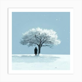 Tree In The Snow Art Print